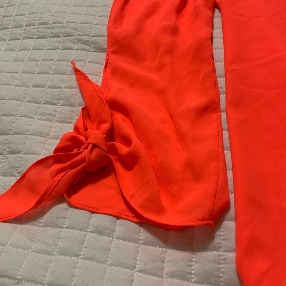 𝅺Coral Pink Over-The-Shoulder Bell-Sleeve Blouse - Picture 4 of 7